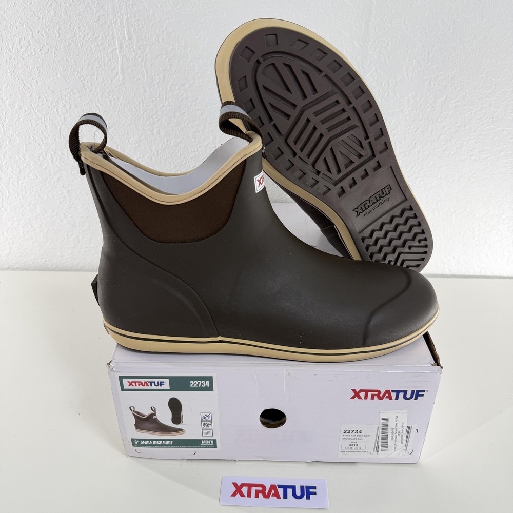 Xtratuf 6" Ankle Deck Boots Mens Size 13 Brown Waterproof Slip Resistant 22734